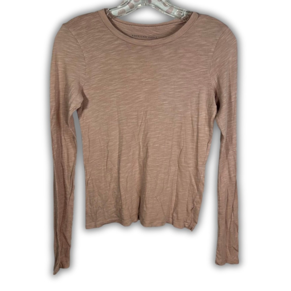 American Eagle Pink Long Sleeve Y2K‎ 2000s Henley Bella Swan Shirt Balletcore XS